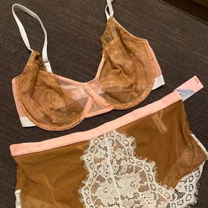 NWT [Dora Larsen] Annette Set Bra/Brief 32DD E M